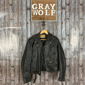 Excelled Size 40 Black Leather Jacket